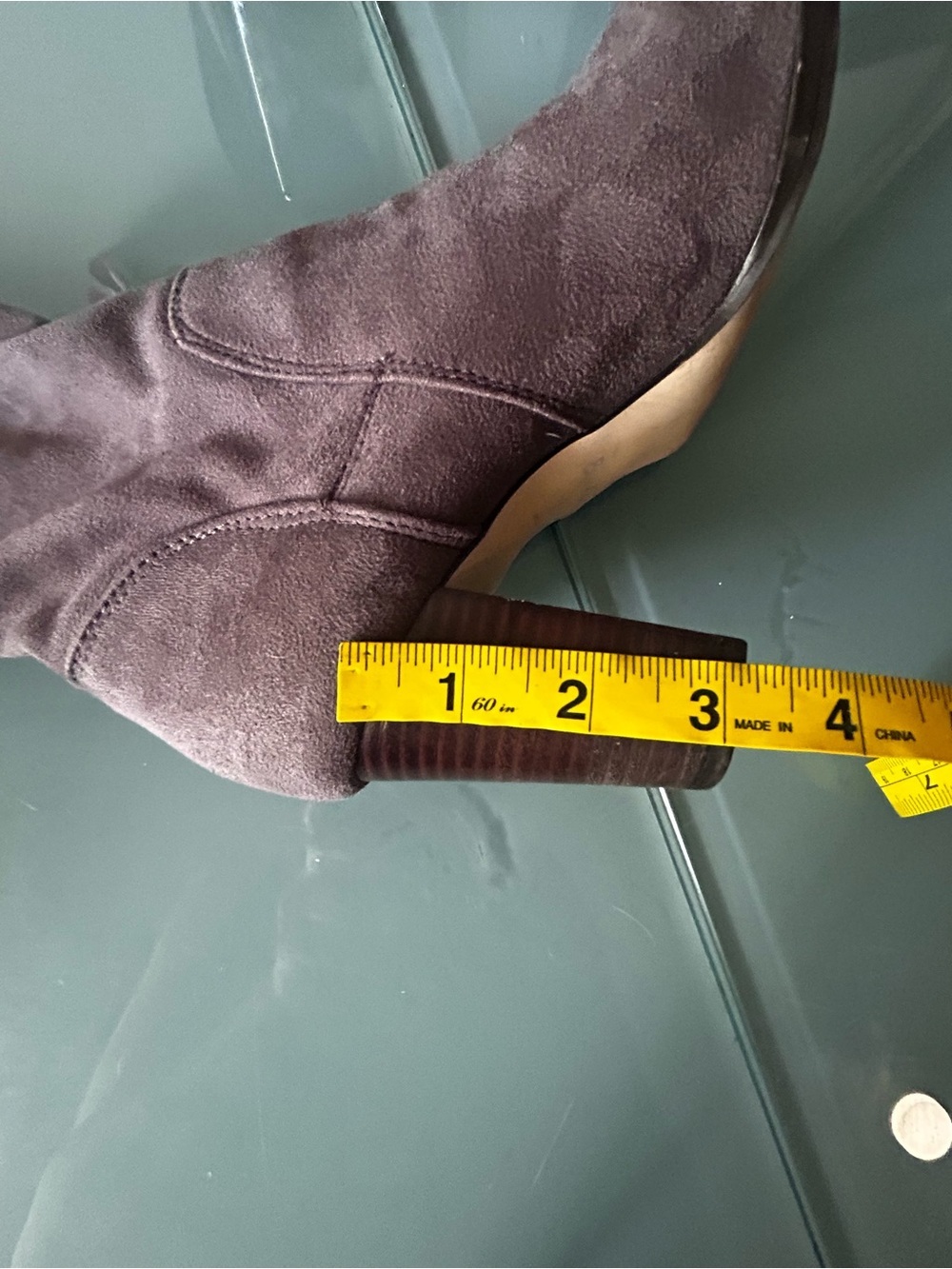 Knee High suede pull on stretch boots Grey Size 7.5 or 8 / 38 EU Boden - Picture 16 of 16